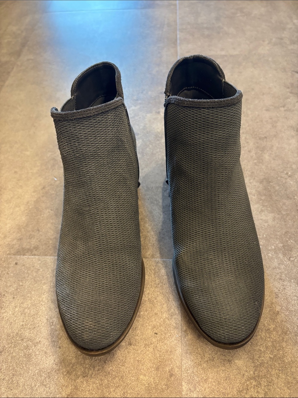 Women's Dark Grey Textured Ankle Boots